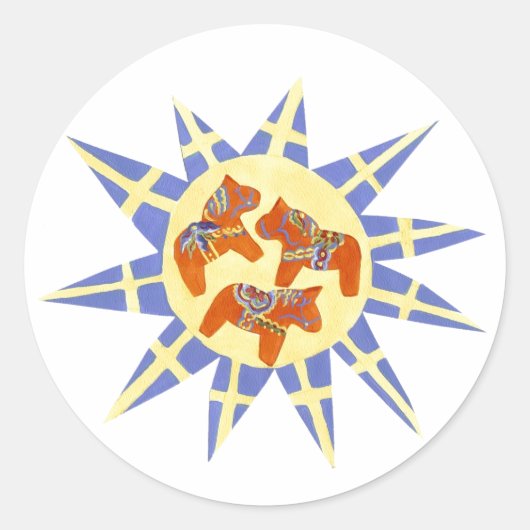 Autocollant suédois Dala Horse (Devant)