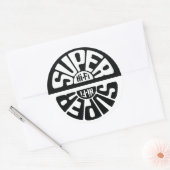 Autocollant Super Hi-Fi Noir/Blanc rond (Enveloppe)