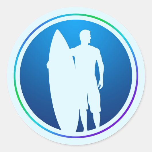 Autocollant Surfer et Surfboard (Devant)