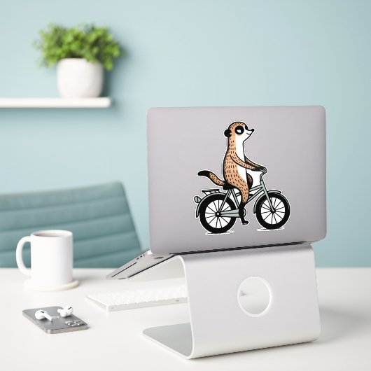 Autocollant suricate (Ordinateur portable sur le bureau)