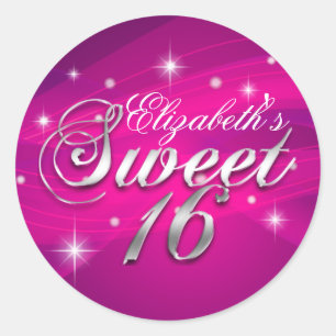 Autocollant Sweet Sixteen Pretty Hot Pink Sparkle