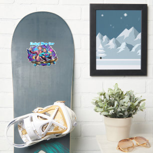 Autocollant synthwave mère et fils personnalisé né