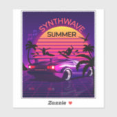 Autocollant Synthwave/Vaporwave Retro 80s (Feuille)