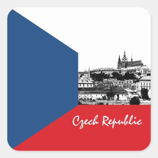 Autocollant tchèque, Prague, patriotique, Drapeau (Devant)