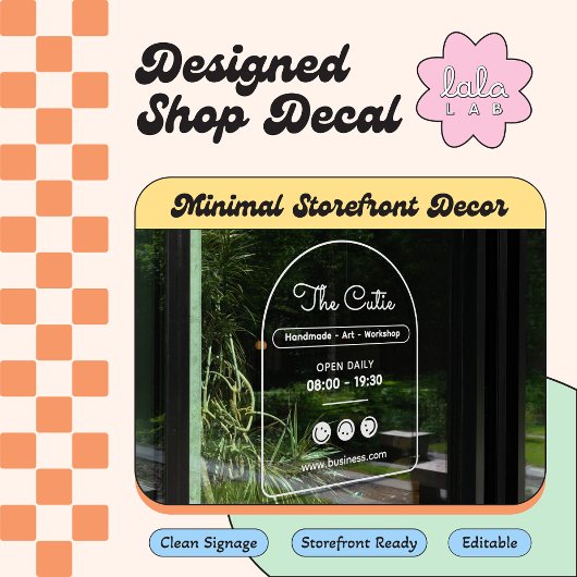 Autocollant tendance blanc pour vitrine de magasin