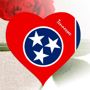 Autocollant Tennessee, Cœur, Drapeau patriotique d