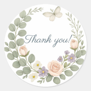 Autocollant thank you floral