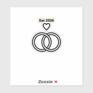 Autocollant Thématique Jour de la Bague de Mariage