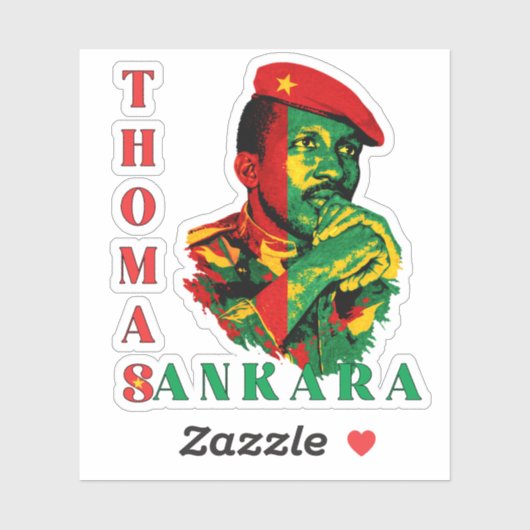 Autocollant Thomas Sankara – Révolutionnaire panaf (Feuille)