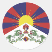 Autocollant Tibet, Drapeau tibétain patriotique /  (Devant)