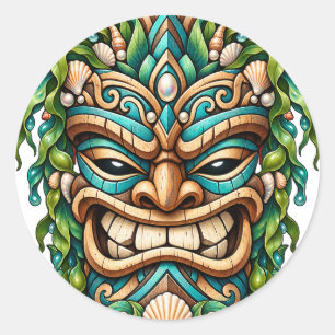 Autocollant Tiki Coquillage Jade