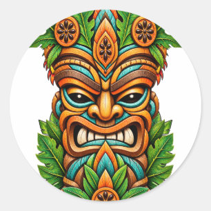 Autocollant Tiki Couronne de Palmier Élevé