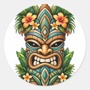 Autocollant Tiki Fleur de Jade Douce
