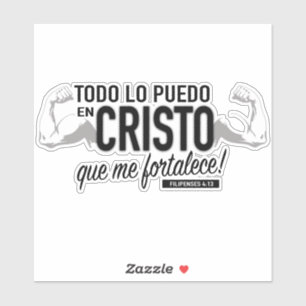 Autocollant Todo Lo Puedo en Cristo 6 pouces