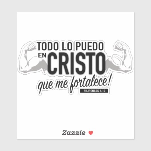 Autocollant Todo Lo Puedo en Cristo 6 pouces (Feuille)