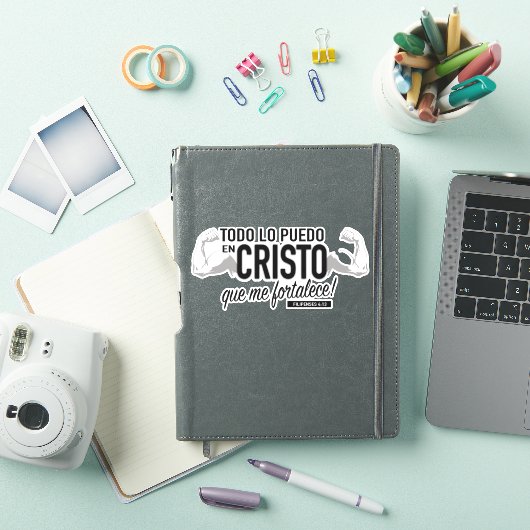 Autocollant Todo Lo Puedo en Cristo 6 pouces (Couverture iPad)