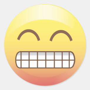 Autocollant Toothy d'Emoji de jaune de sourire