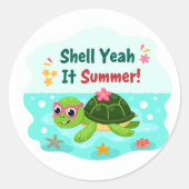 Autocollant Tortue Shell Yeah C'est l'Été (Devant)