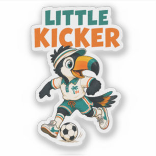 Autocollant Toucan de Football, Petit Buteur Rétro