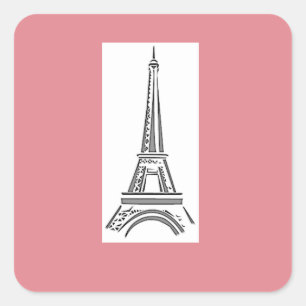 Autocollant Tour Eiffel Cœur Rose Paris