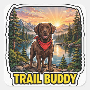 Autocollant Trail Buddy — Labrador Chocolat Montag