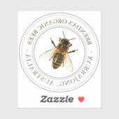 Autocollant transparent d'abeille réaliste (Feuille)