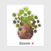 Autocollant transparent d'arbre de plante en pot v (Feuille)