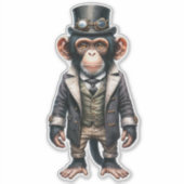 Autocollant transparent pour chimpanzé vapeur (Devant)