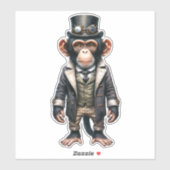 Autocollant transparent pour chimpanzé vapeur (Feuille)