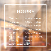 Autocollant transparent pour les heures d'ouvertur (Feuille 2)