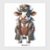 Autocollant transparent Vache Steampunk (Feuille)