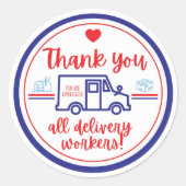Autocollant TRAVAILLEURS DE LIVRAISON MERCI (Devant)