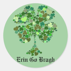 Autocollant trèfle à quatre feuilles Erin Go Bragh