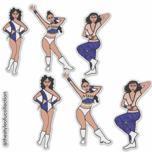 Autocollant Tri Style Blanc & Bleu Danseur #2 (Devant)