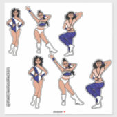 Autocollant Tri Style Blanc & Bleu Danseur #2 (Feuille)