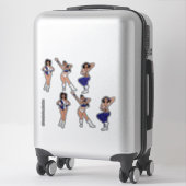 Autocollant Tri Style Blanc & Bleu Danseur #2 (Sur valise)