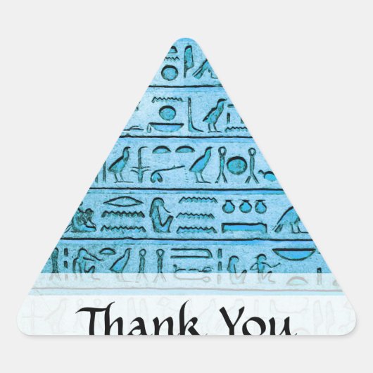 Autocollant triangle bleu pour hiéroglyphes égypti (Devant)