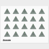 Autocollant triangle cadeau de Noël Boho vert (Feuille)