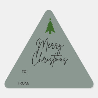 Autocollant triangle cadeau de Noël Boho vert