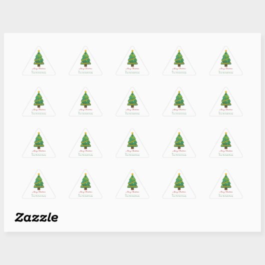 Autocollant Triangle Sapin de Noël (Feuille)