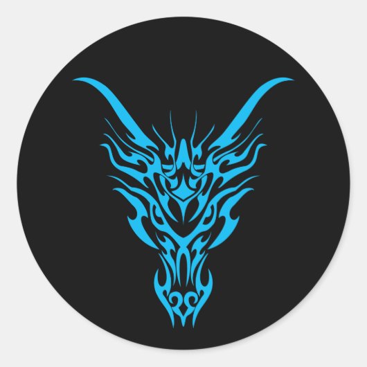 Autocollant tribal bleu de dragon (Devant)