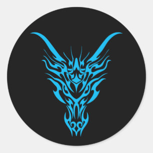 Autocollant tribal bleu de dragon