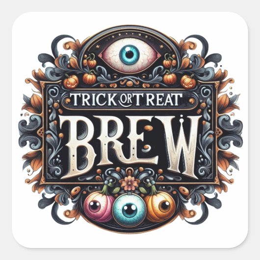 Autocollant Trick or Treat Brew (Devant)