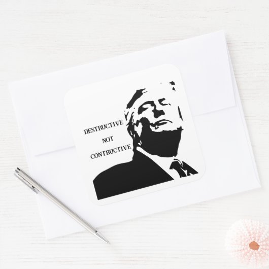 Autocollant Trump/Destructeur Pas Constructif (Enveloppe)