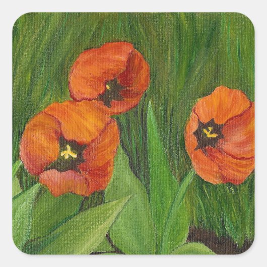Autocollant Tulip carré (Devant)