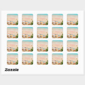 Autocollant Turquoise d'Été de Plage Esthétique (Feuille)