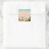 Autocollant Turquoise d'Été de Plage Esthétique (Sac)