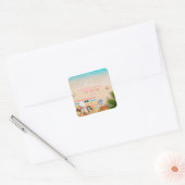 Autocollant Turquoise d'Été de Plage Esthétique (Enveloppe)
