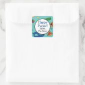 Autocollant Turquoise Shaloch Manot personnalisé (Sac)