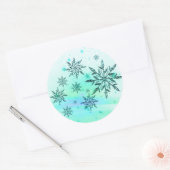 Autocollant turquoise vert Snowflake bleu (Enveloppe)